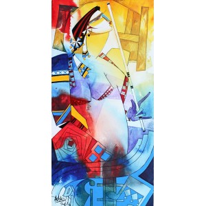 Ashkal, 18 x 36 inch, Acrylic on Canvas, Figurative Painting, AC-ASH-052